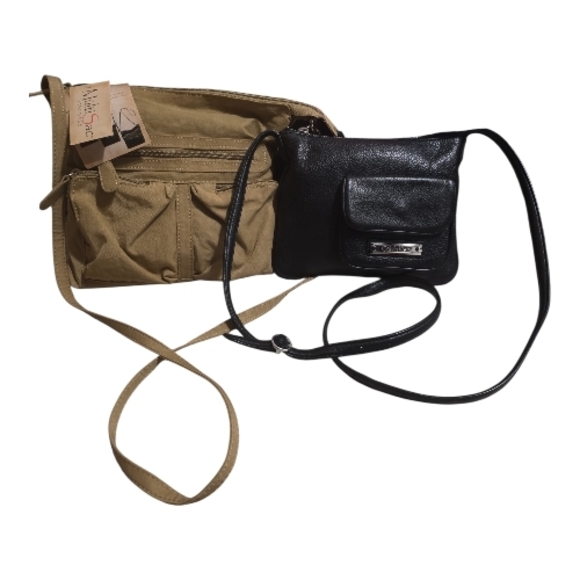 Calvin klein & Multi sack Handbags - 🔥Resellers BUNDLE🔥Chic NWO Calvin Klein Black Crossbody and Tan Crossbody Bags